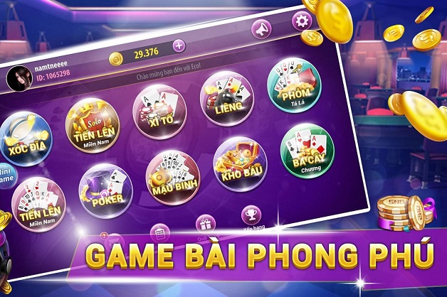 Nhiều tựa game bài phong phú tại khobainetcom